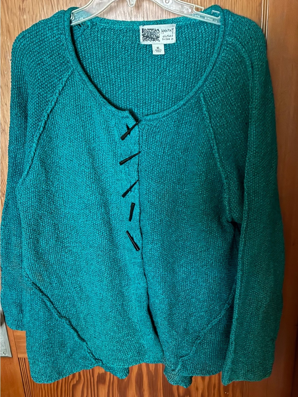 Habitat Teal Knit Cardigan with Chopstick Buttons